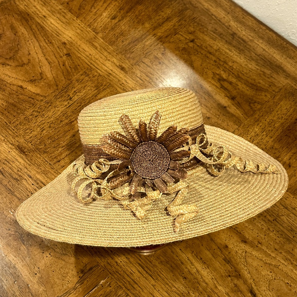 Liz Claiborne Fabulous Sunflower Vintage 90s Straw Hat
